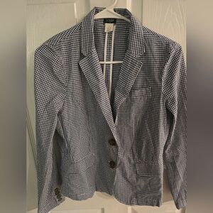J. Crew Women's Size 4 Blue Checkered Blazer